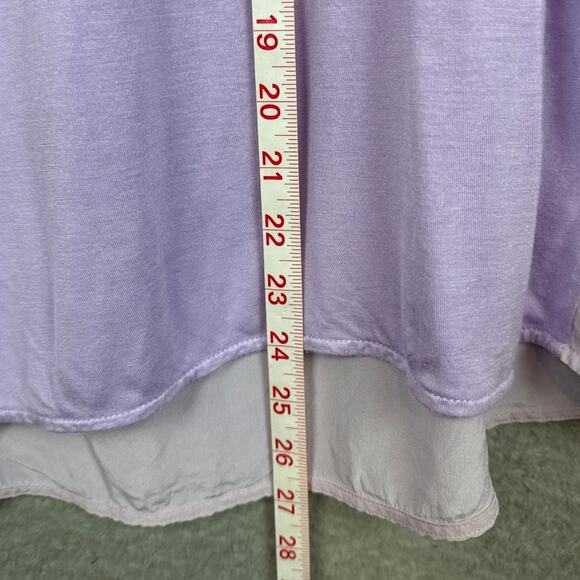 Vince Women's Contrast Top Silk Viscose Lilac Long Sleeve Size M (Flaw) Timeless - Picture 4 of 9